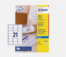 Avery Inkjet (PACK OF 525) Address Labels 21 Per Sheet White J8160-25 +24h Del