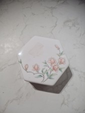 Wedgewood Angela Hexagonal Trinket Pot Vintage Bone China
