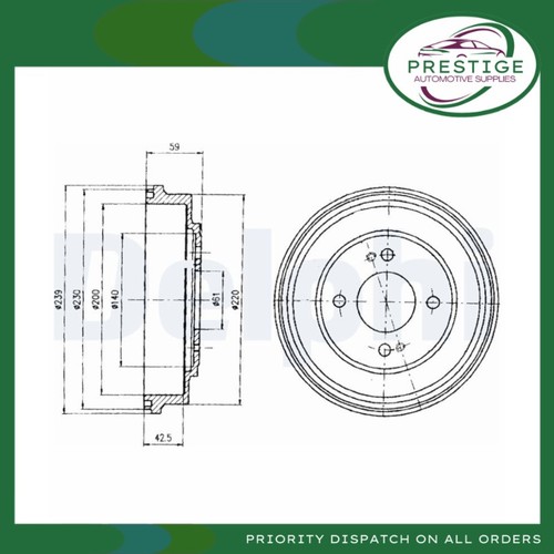 Delphi brake drum bf208 - delphi,