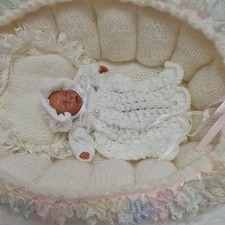 Hand Knittd 4/5" Ooak Sculpt Baby Doll Set.