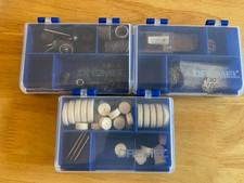 THREE Dremel small cases with various accessories / bits
