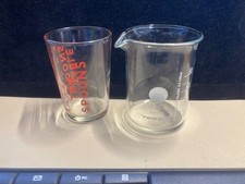 Vintage Measuring Glass and small Lab Glass Measure, Spoons/Mil.
