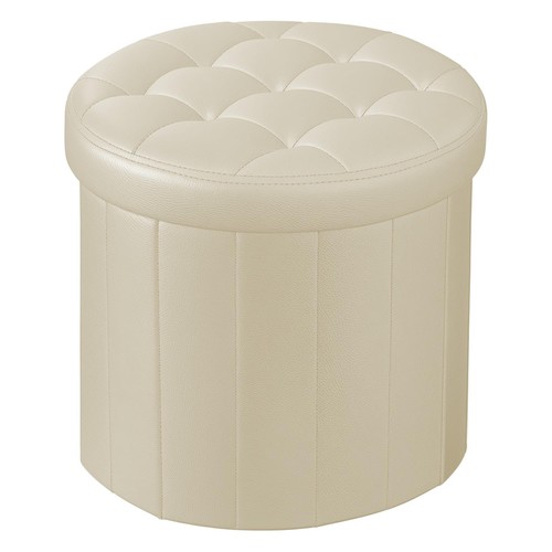 14x14x13 inch beige - beige, leather