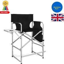 26" Tall Portable Folding Directors Chair with Side Table - 300 lbs Capacity