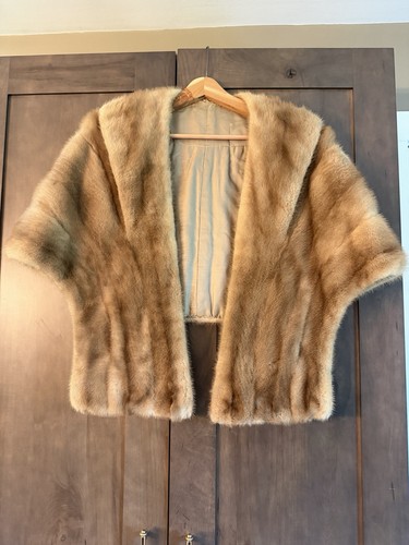 Vintage mink shrug cape - mink,