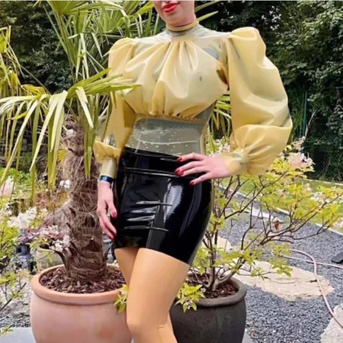 Women latex tops sexy - latex,