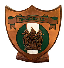 Rhodesia Coat Of Arms Plaque Small Damage  Rhodesian