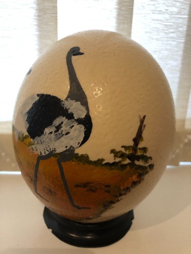 Vintage ostrich egg hand - vintage,