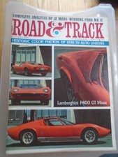 Road & Track Oct 1966 Lamborghini 400 GT, Miura, Jagaur E Type 2+2