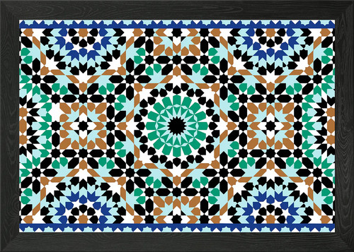 Moroccan tile zellij framed - tile,