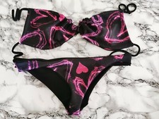 Rose&Thorn Pole dance & Stripper Outfit Reversible UK8/10 Pink Hearts & Black 
