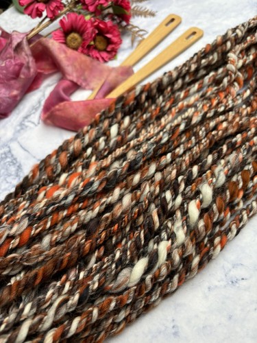 Hand spun art yarn - spun, knitting