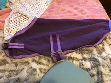 purple fleece dog coat for a medium sized dog