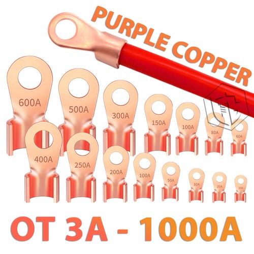 Open barrel copper lug ring - lug,