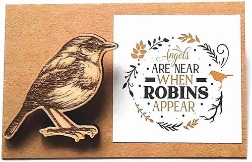 Robin pin engraved wooden - pin,