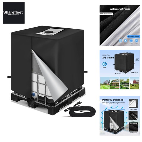 Ibc tank cover 1000l black - -,