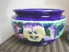 Maling Ware Rose Bowl with Frog: Pansies Design by Ringtons 