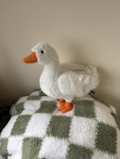 Living Nature Soft Toy Cuddly Plush White Goose Stuffed Animal Bird Plushie 12”