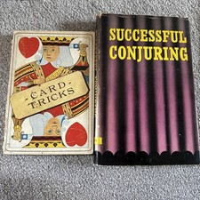 2x Old Magic Books Card Tricks Successful Conjuring