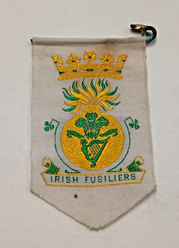 Rare ww1 irish fusiliers silk - rare,
