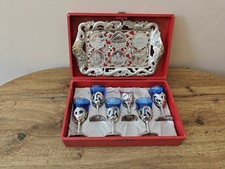 Vintage Set Of 5 Cobalt Blue