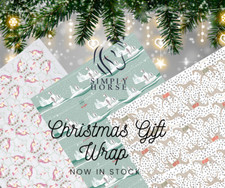 Deckled Edge Christmas Wrapping Paper - Horse Designs