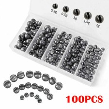 100PCS Fishing Sinker Set Split Lead Shot Sinker Round Bite Lead Weight Tackle