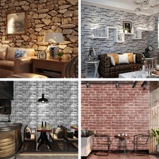 3D Brick Effect Wallpaper Thick Realistic Slate Stone Vintage’Textured Decor 10M
