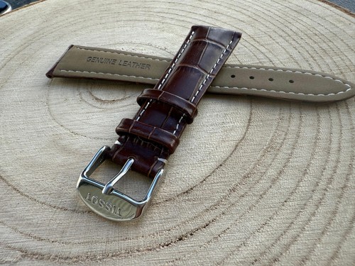 Brown leather watch strap - strap, for