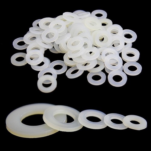 Nylon washers white plastic - white,