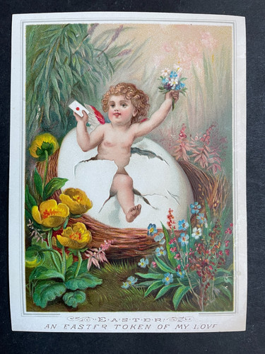 Victorian greeting card - card, easter