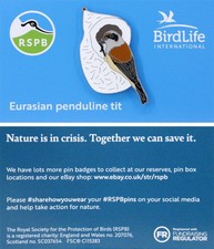 RSPB Pin Badge Bird Life International NIIC Eurasian Penduline Tit P03210