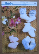 Robin Super Soft 3 & 4 Ply Knitting Pattern 13508: Baby's Shoes & Socks: 0-6mth
