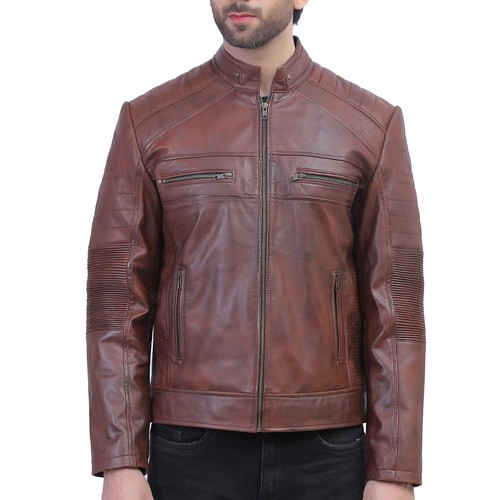 Leather cafe racer jacket - leather,