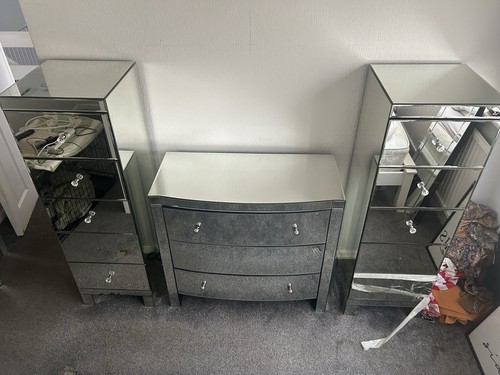 Mirrored bedroom furniture - bedroom,
