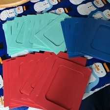 New Set Of 32 Red, Blue, & Green Photo Holders-Great For Crafts Or Student Pics