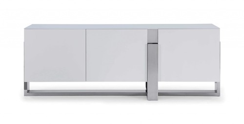 White glass frame console - white,