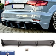 Rear Bumper Diffuser Spoiler RS Style Gloss Black Audi RS3 8V Hatchback 2017-20