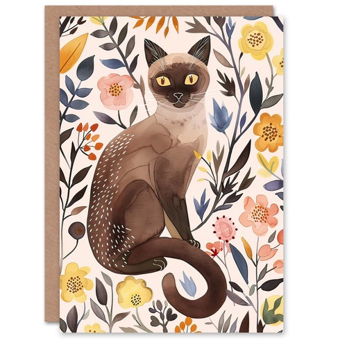 Greeting card burmese cat - burmese,