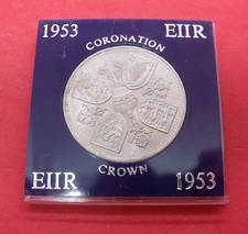 1953 Eliz II Coronation Crown Five Shilling Coin mint Cased