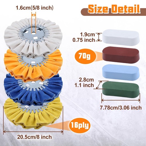 8pc buffing wheel kit - kit, 8in