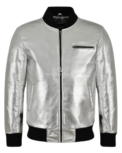 Men real leather bomber - real,