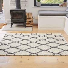 Ivory Trellis Shaggy Rugs