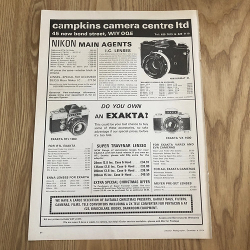 Cams105 magazine advert - advert, 11x8