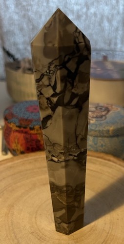 Volcano agate crystal wand - volcano,