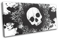 Skull Grunge B W Illustration