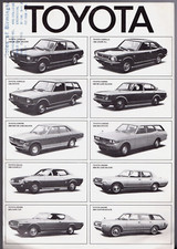 Toyota Range 1973 UK Market Single Sheet Brochure Corolla Celica Corona Crown