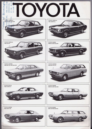 Toyota range 1973 market - toyota,