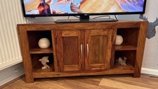 Solid Mango Wood Corner TV Unit/cabinet