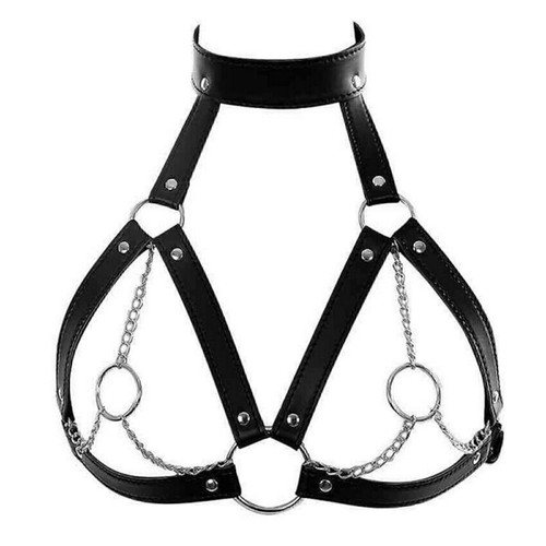 Women leather harness bra belt - bra,